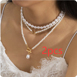 Retro Pearl Tassel Necklace