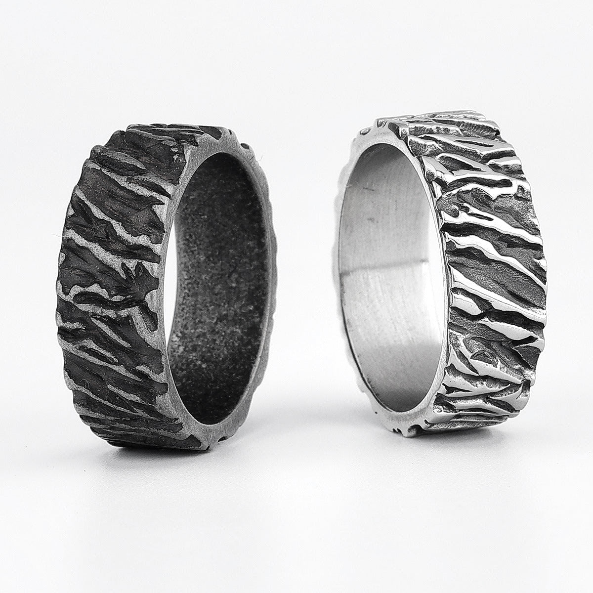 Titanium Steel Textured Unisex Ring