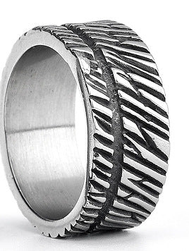 Titanium Steel Textured Unisex Ring
