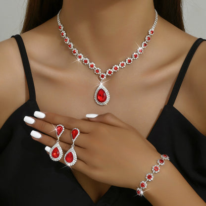 Three-Piece Bridal Jewelry Set | Necklace, Earrings & Bracelet