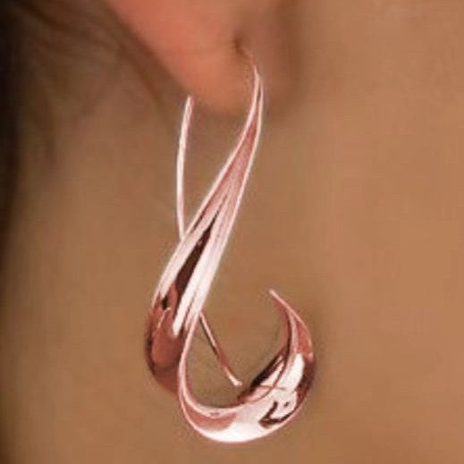 Retro Geometric Earrings - Gold Alloy Statement Earrings