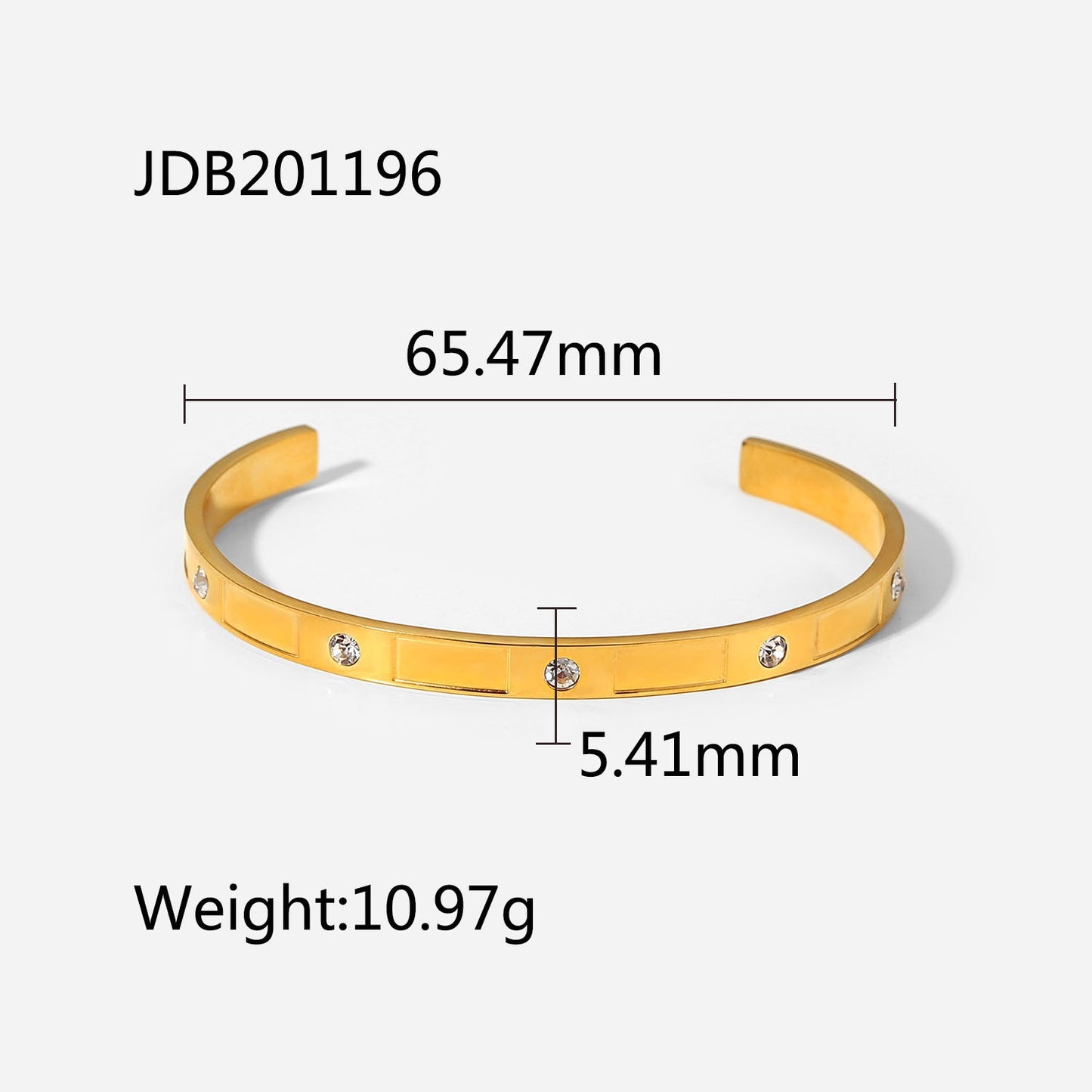 Fashionable And Versatile Gold-plated Stainless Steel Bracelets With Zirconia