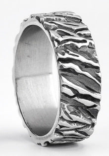 Titanium Steel Textured Unisex Ring