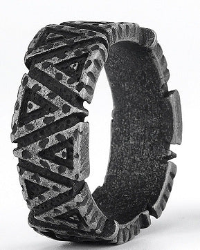 Titanium Steel Textured Unisex Ring
