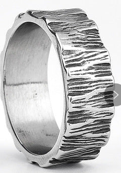 Titanium Steel Textured Unisex Ring