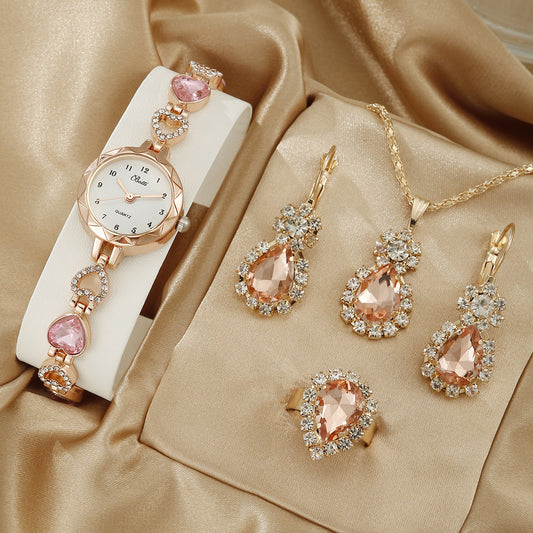 Women's Luxury Quartz Watch & Jewelry Set