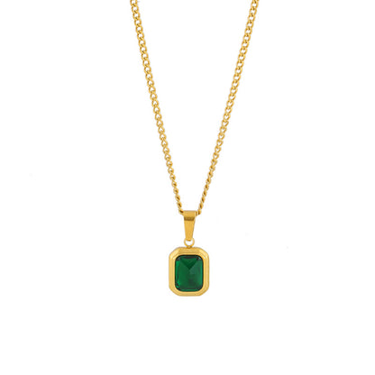 Gold Emerald Pendant Necklace