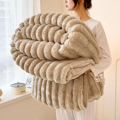 Luxurious Faux Rabbit Fur Blanket - Soft, Warm, And Comfortable, Perfect For Sofas, Beds, Offices, And Travel - A Versatile, All-season Gift And A Great Christmas Present