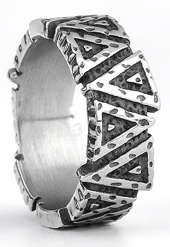 Titanium Steel Textured Unisex Ring