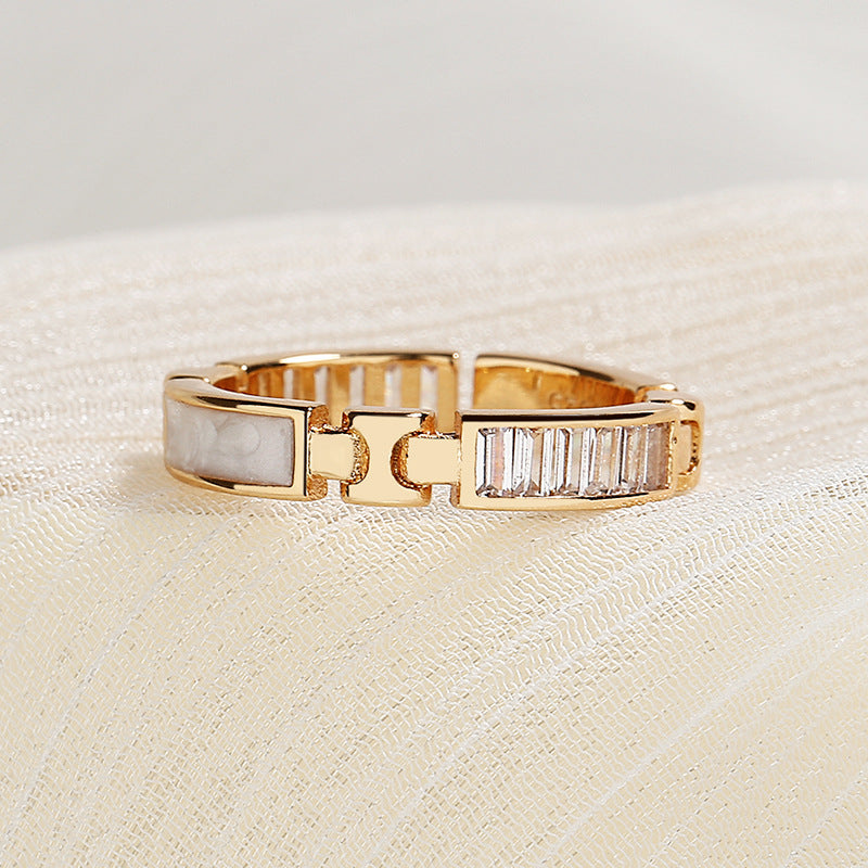 Champagne Gold Ring - Luxury Bone Design Statement Ring