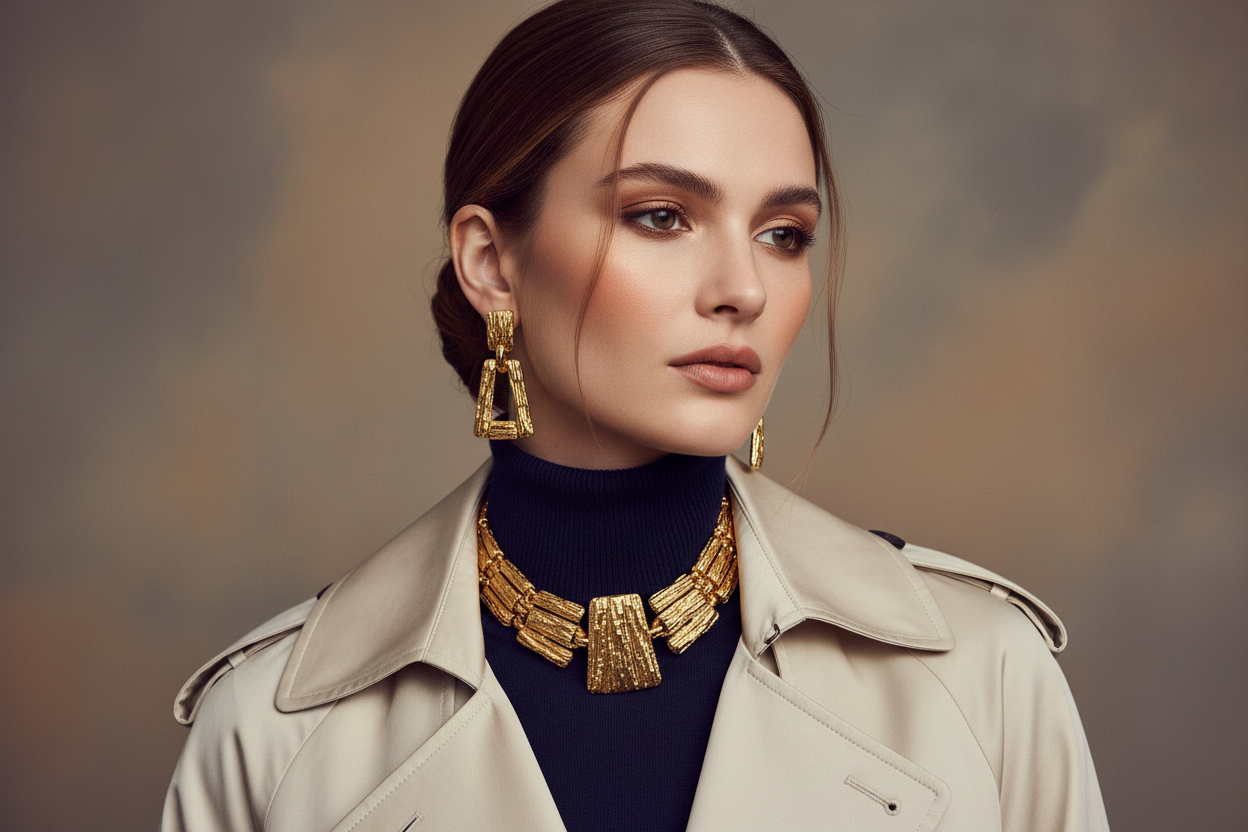 Elegant Woman Gold Jewelry