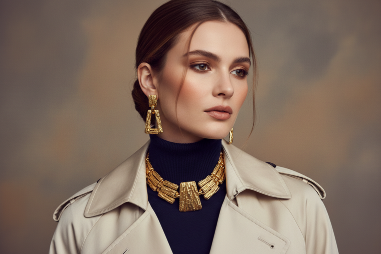 Elegant Woman Gold Jewelry