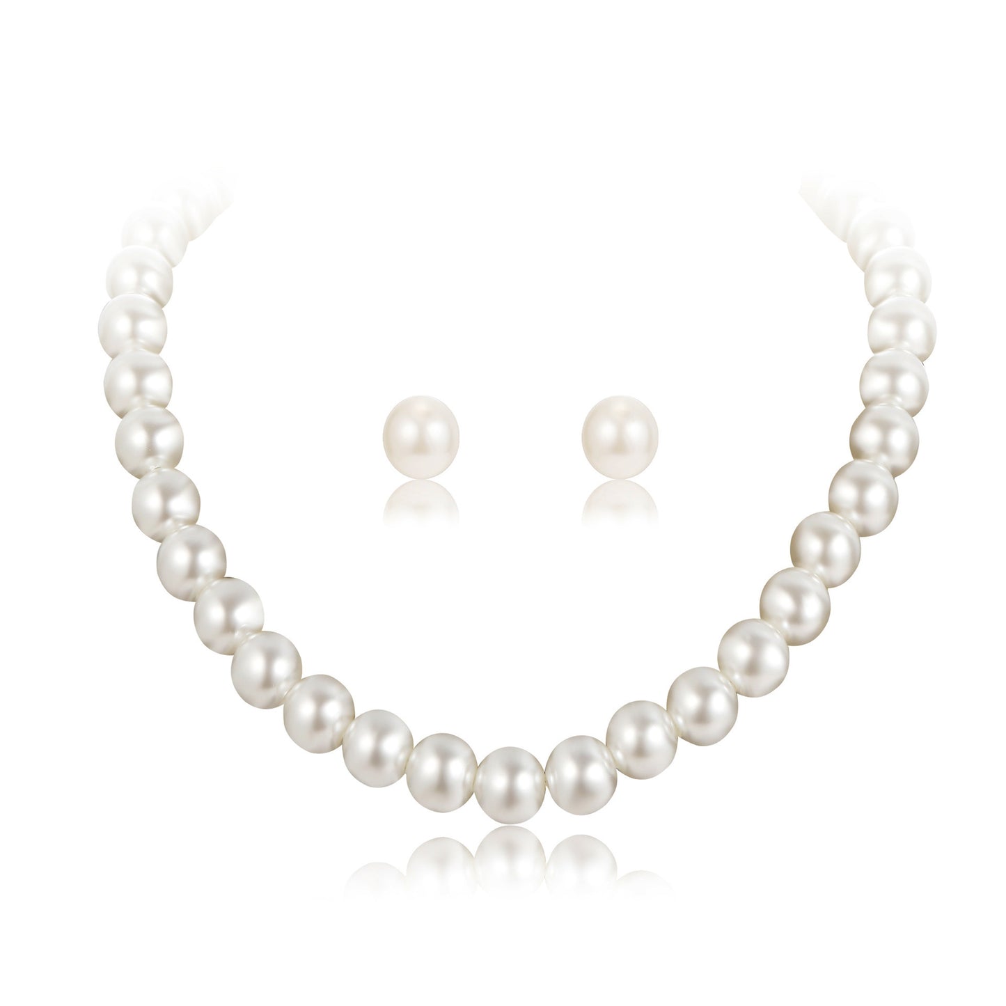 Simple Retro Pearl NecklaceHepburn Style Faux Pearl Jewelry Set Two Pieces