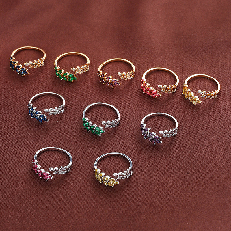 Leaf Wheat Ring - Adjustable Gold Nature-Inspired Ring