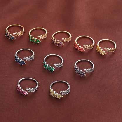 Leaf Wheat Ring - Adjustable Gold Nature-Inspired Ring