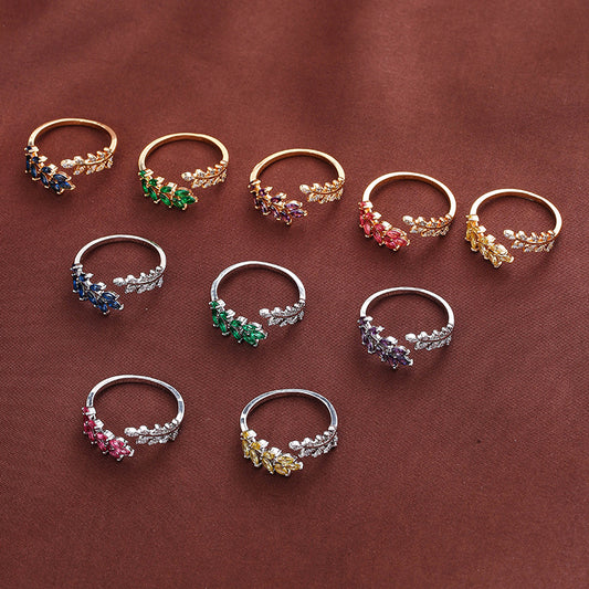 Leaf Wheat Ring - Adjustable Gold Nature-Inspired Ring