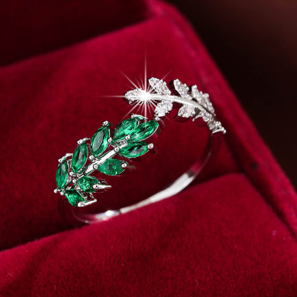 Leaf Wheat Ring - Adjustable Gold Nature-Inspired Ring